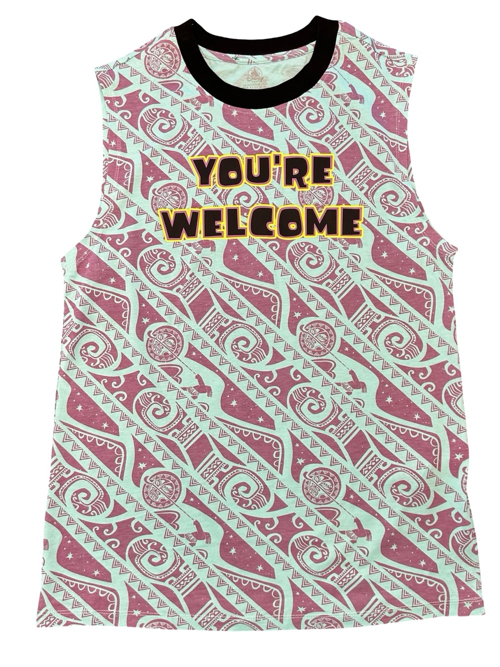 Disney Parks Moana Maui "You're Welcome" muscle Tank top tribal tattoo  NWT S